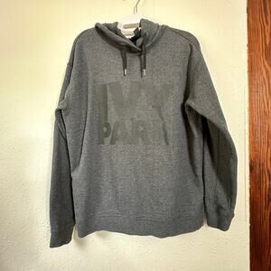 Ivy Park Size Small Unisex Gray Pullover Hoodie Black Logo Athletic Warm Classic